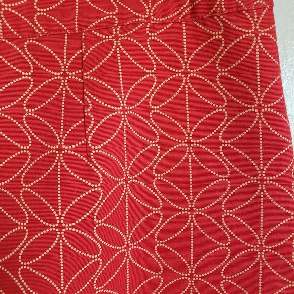 Boden Geo Floral Print A-Line Knee Length Skirt Red Sz Women's 14L Lined Modest - Picture 5 of 11